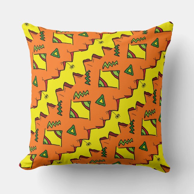 Halloween Jack-O-Lantern & Spider Pillow Polyester Kudde (Framsida)