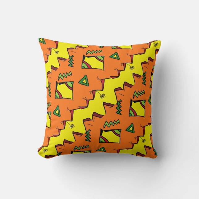 Halloween Jack-O-Lantern & Spider Pillow Polyester Kudde (Framsida)