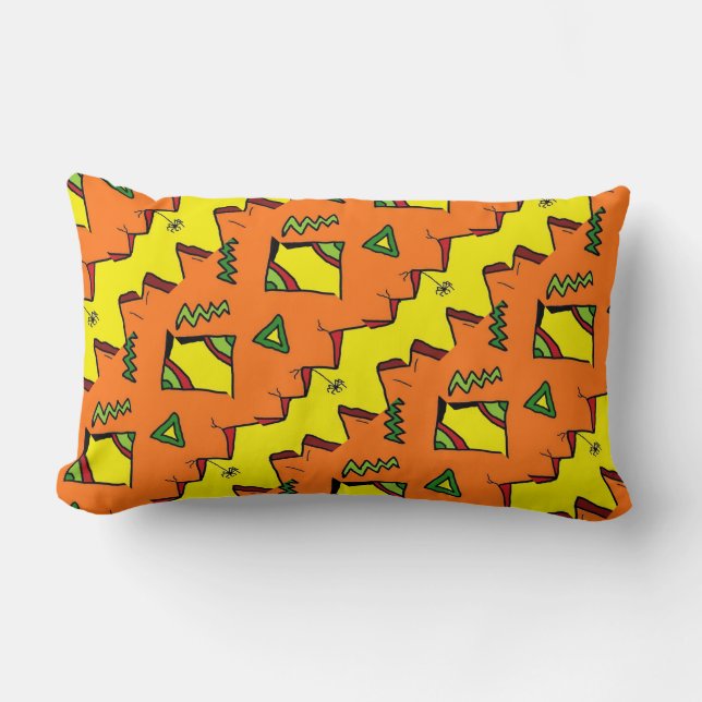 Halloween Jack-O-Lantern & Spider Pillow Polyester Lumbarkudde (Framsida)