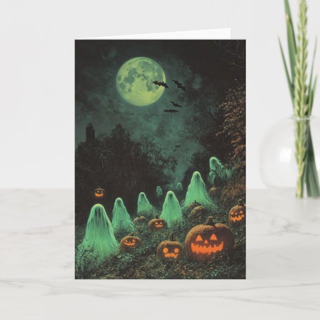 HALLoween JACK O LANTERN SPÖKEN Tack Kort (Framsida)