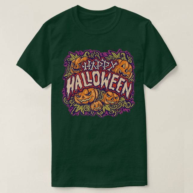 Halloween Jack o lantern Spooky Pumpkin T Shirt (Design framsida)