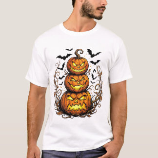 Halloween Jack-o-Lantern Stack med flygande fladde T Shirt