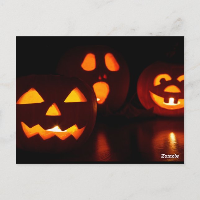 Halloween jack o lantern vykort (Baksida)
