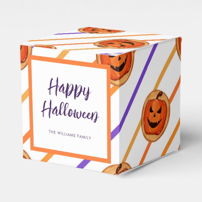Halloween Jack-O-Lantern White Rand Anpassningsbar Presentaskar (Framsidan Sidan)