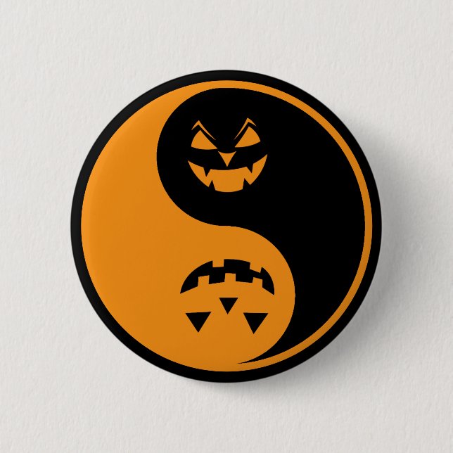 Halloween Jack o-lantern Yin Yang Knapp (Framsida)