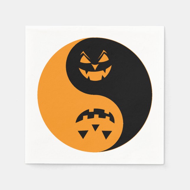 Halloween Jack o-lantern Yin Yang Pappersservett (Framsidan)