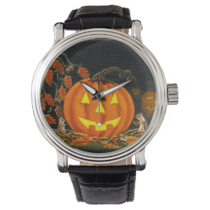 Halloween,Jack-O-Lanternor,chipmunks,höst,löv Armbandsur