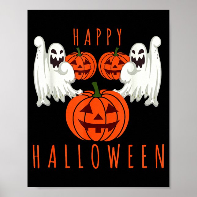 Halloween jack o lykta skrämmande spöken pumpa ans poster (Framsidan)