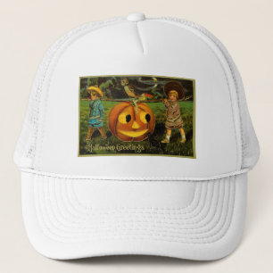 Halloween Jack-o-Lyktans skörde natt av barn Keps