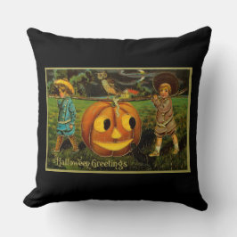 Halloween Jack-o-Lyktans skörde natt av barn Kudde