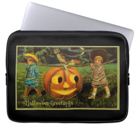 Halloween Jack-o-Lyktans skörde natt av barn Laptop Fodral