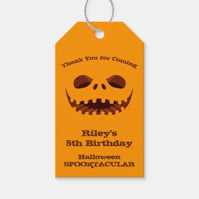 Halloween-Jack o'Lantern Födelsedagsfest Favoriter Presentetikett (Framsidan)