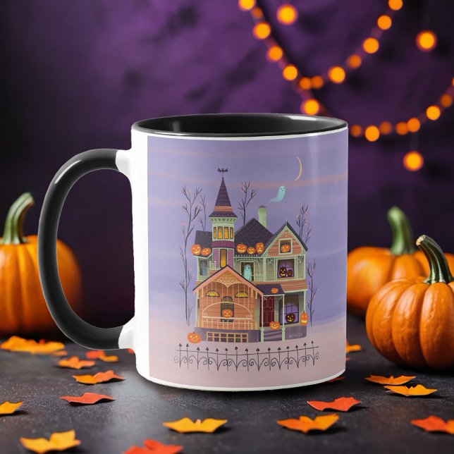 Halloween Jack-o'lantern House Mugg (Skapare uppladdad)