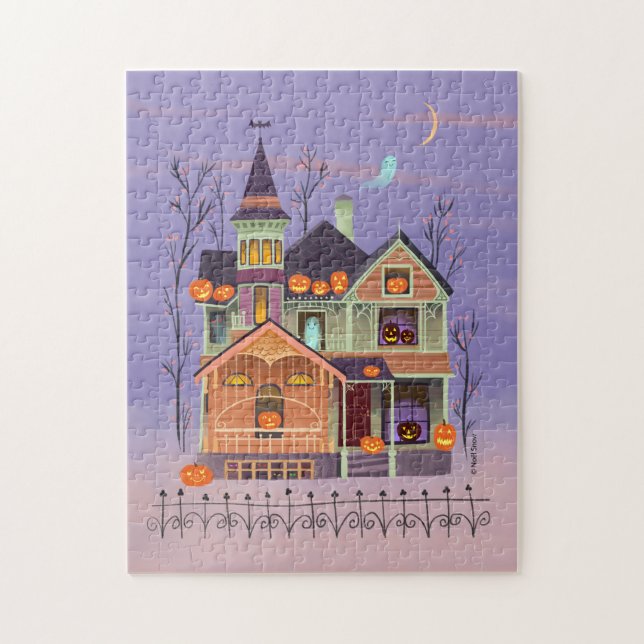 Halloween Jack-o'lantern House Pussel (Vertikal)
