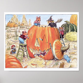 Halloween-Jack o'Lantern Mice Skriv ut Poster