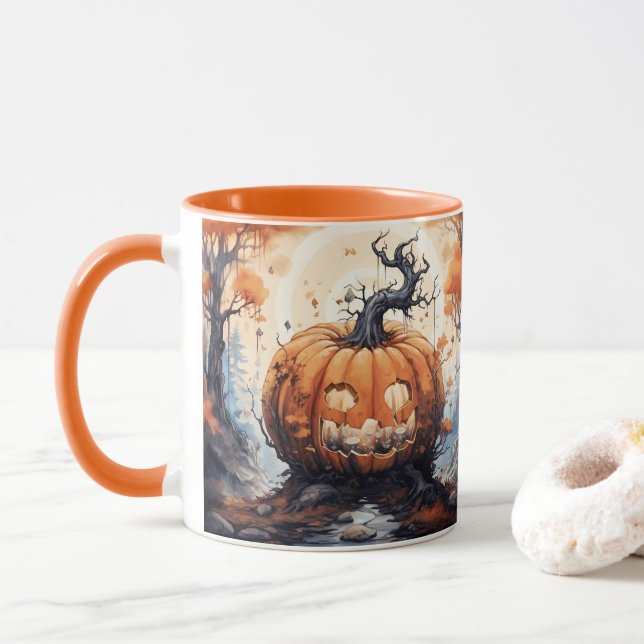 Halloween Jack O'Lantern Pumpkin Mugg (Med munk)