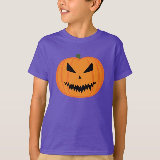 Halloween Jack O'Lantern pumpkin ond T Shirt (Framsida)