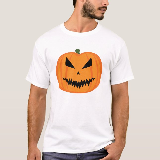 Halloween Jack O'Lantern pumpkin ond T Shirt (Framsida)