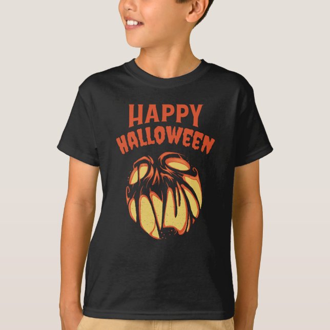 Halloween Jack o'Lantern pumpkin T Shirt (Framsida)