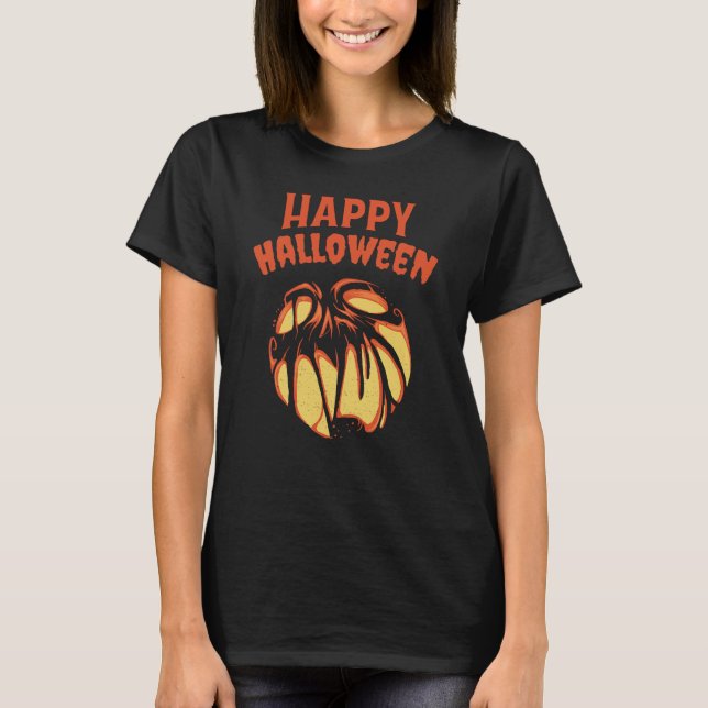 Halloween Jack o'Lantern pumpkin T Shirt (Framsida)