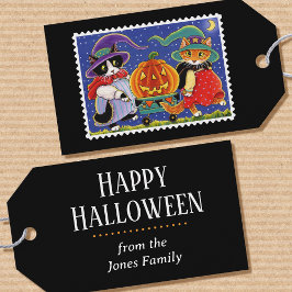 Halloween Jack O'Lantern Pumpkin Witch Cute Cute Presentetikett