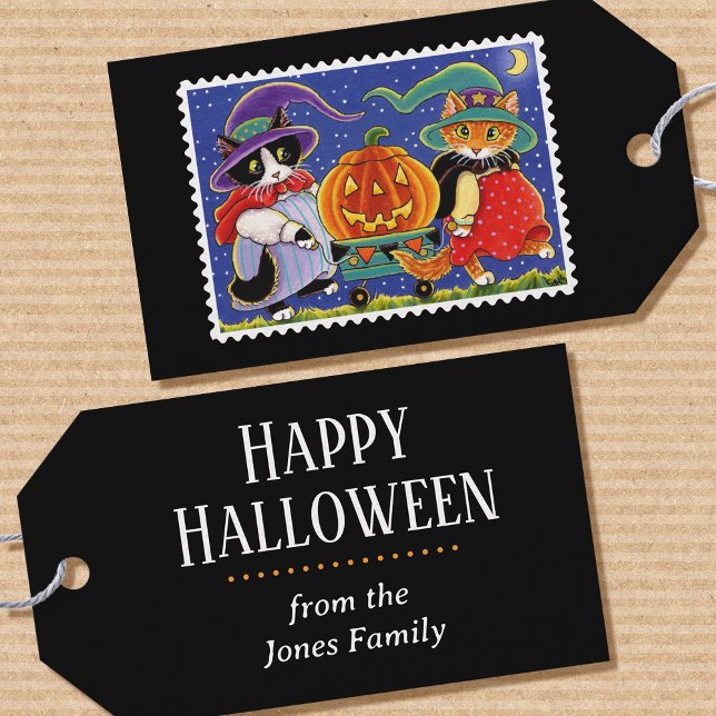 Halloween Jack O'Lantern Pumpkin Witch Cute Cute Presentetikett (Skapare uppladdad)