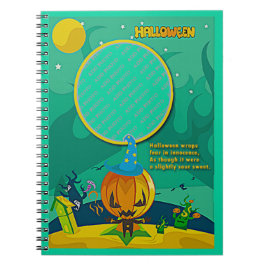 Halloween Jack o'Lantern Wizard Lägg till bild Ram Anteckningsbok