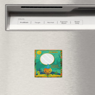 Halloween Jack o'Lantern Wizard Lägg till bild Ram Magnet