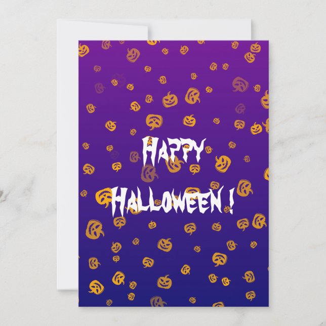 Halloween Jack Pumpa Platt Kort (Framsida)