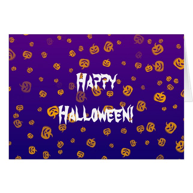 Halloween Jack Pumpkins Greeting Card Hälsningskort (Framsidan Horizontal)