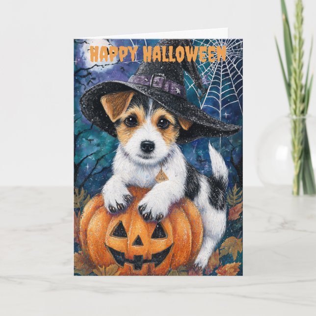 Halloween Jack Russell Dog Helgkort (Framsida)
