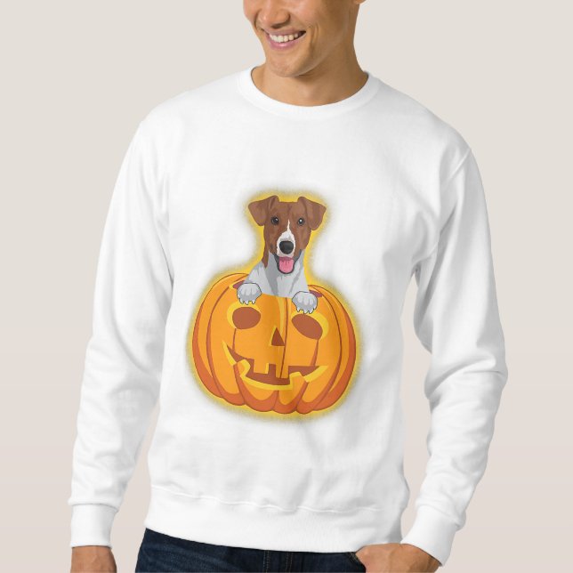 halloween jack russell - halloween jack russell te lång ärmad tröja (Framsida)