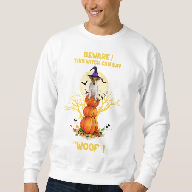 Halloween Jack Russell Terrier Gift Cute Funny Hal Lång Ärmad Tröja (Framsida)
