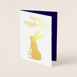 Halloween Jackalope Bus eller godis Anpassningsbar Folierat Kort