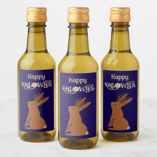 Halloween Jackalope Bus eller godis Anpassningsbar Vinetikett