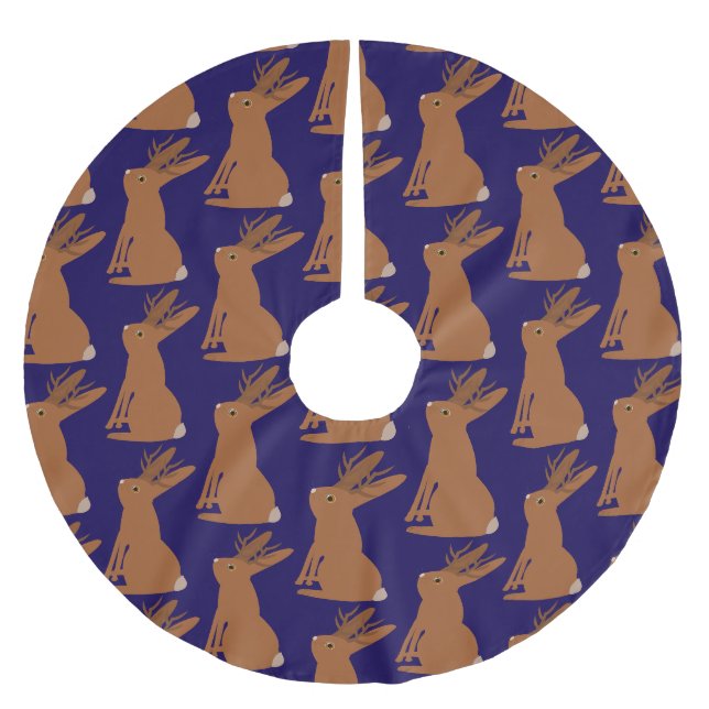 Halloween Jackalope Bus eller godis Julgransmatta Borstad Polyester (Framsidan)