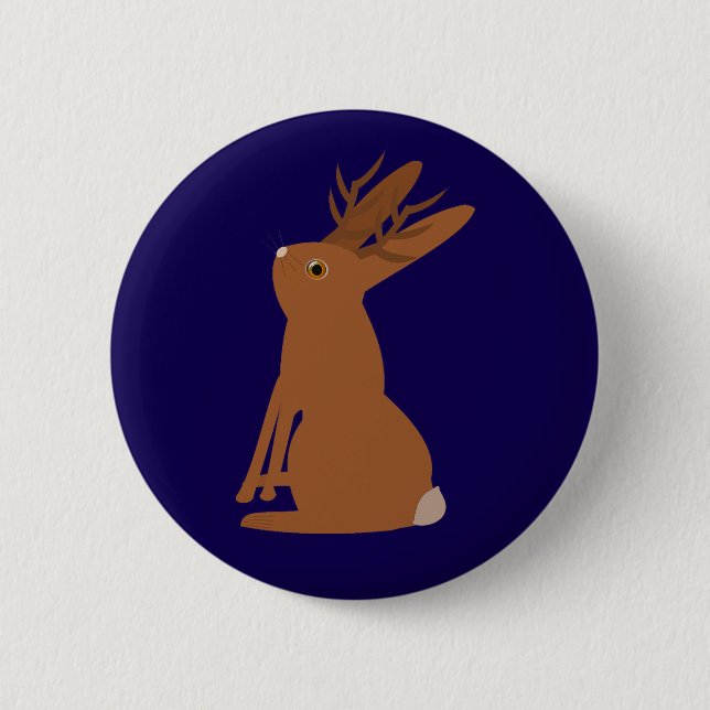 Halloween Jackalope Bus eller godis Knapp (Framsida)