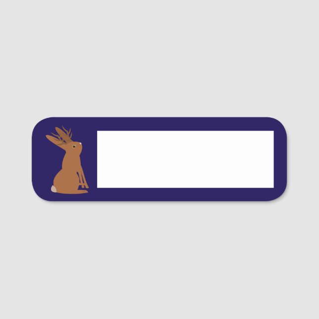 Halloween Jackalope Bus eller godis Namnbricka (Framsida)