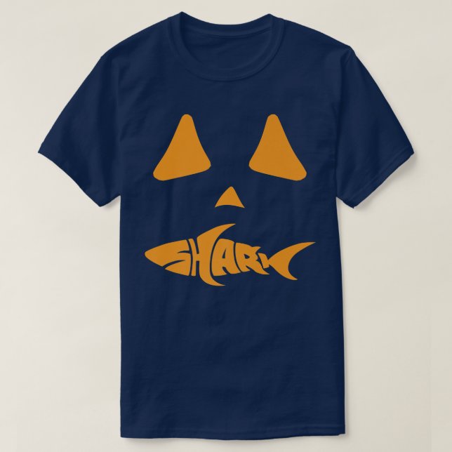 Halloween Jackolantern Shark Älskare Funny Spooky  T Shirt (Design framsida)