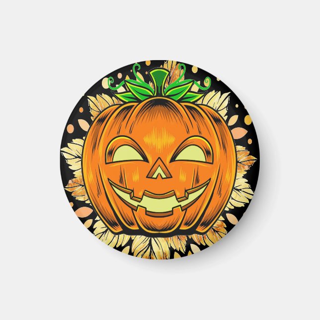 Halloween Jackolantern Spooky Pumpkin Magnet (Framsidan)