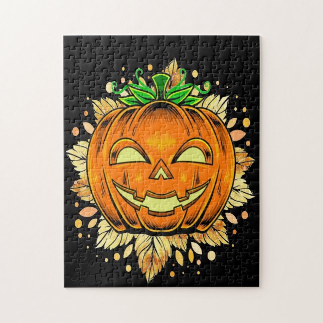 Halloween Jackolantern Spooky Pumpkin Pussel (Vertikal)