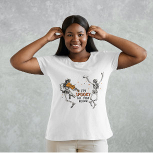 HALLOWEEN, JAG ÄR SKÖKAD HELA ÅRET RUNDA SKELETONE T SHIRT