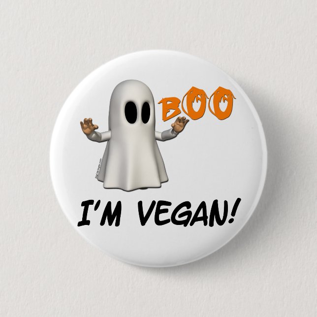 Halloween jag är Vegan Knapp (Framsida)
