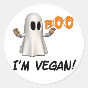 Halloween jag är Vegan Runt Klistermärke