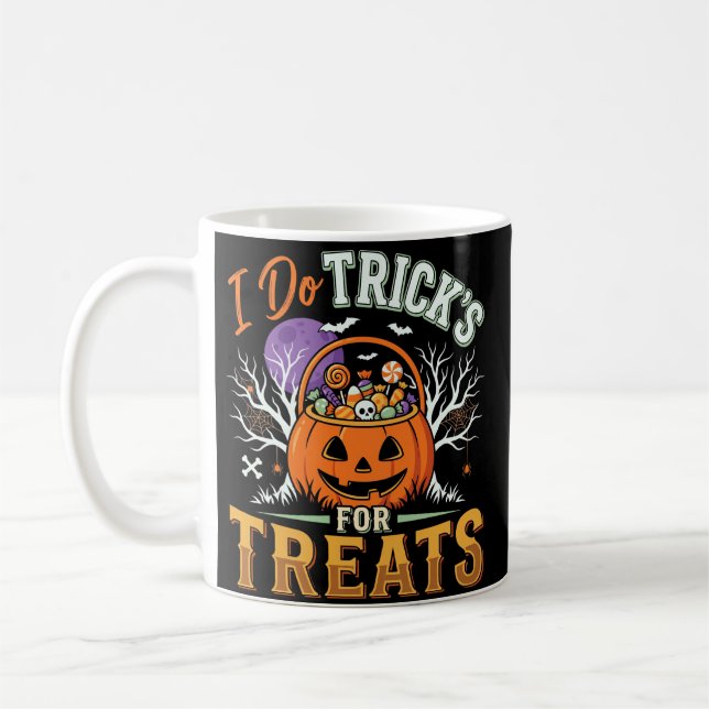 Halloween Jag Gör Tricks för Gods Pumpa Kaffemugg (Vänster)