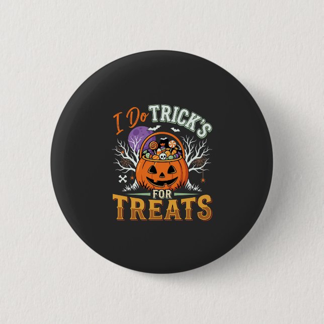 Halloween Jag Gör Tricks för Gods Pumpa Knapp (Framsida)