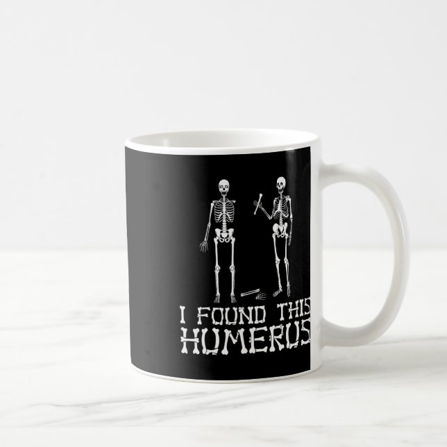 Halloween jag hittade Humous Skeleton Humous Kaffemugg (Höger)