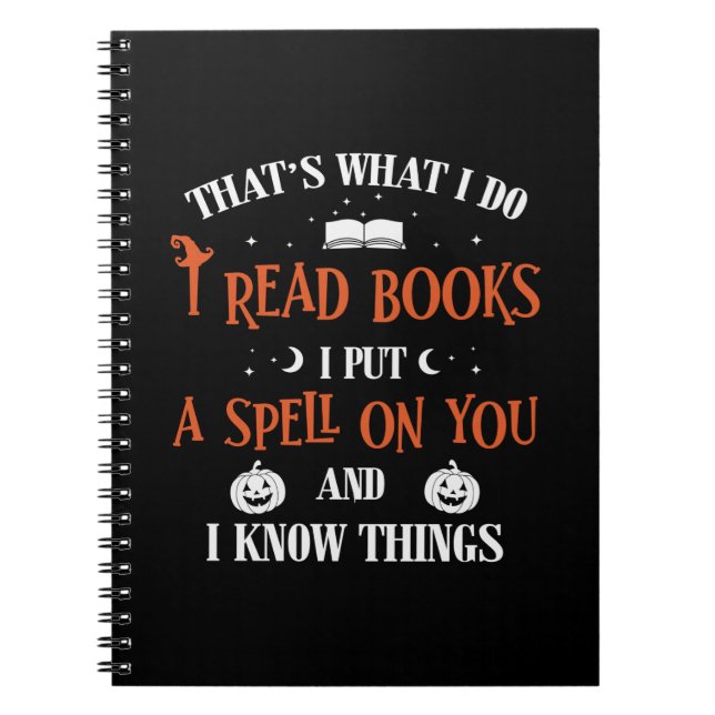 Halloween, jag lyssnar på dig och läser Bokar på f Anteckningsbok (Framsidan)