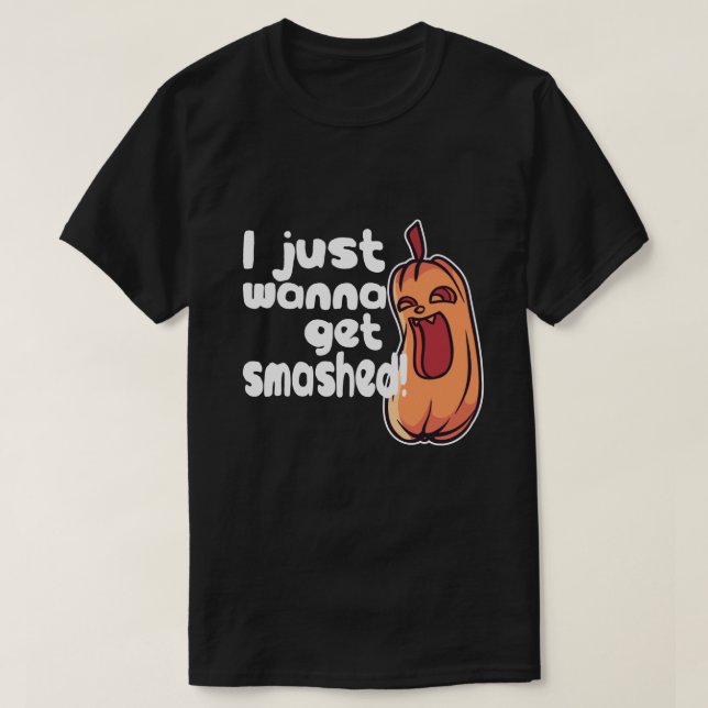 Halloween jag vill få ett utfall av Pumpkin Humor T Shirt (Design framsida)
