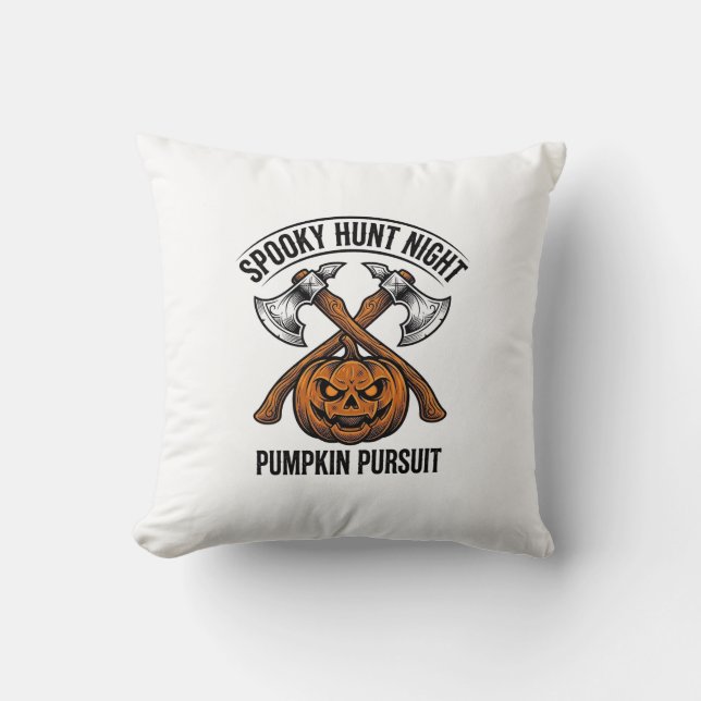 Halloween-jakttröja med pumpa-yxor_1 kudde (Framsida)